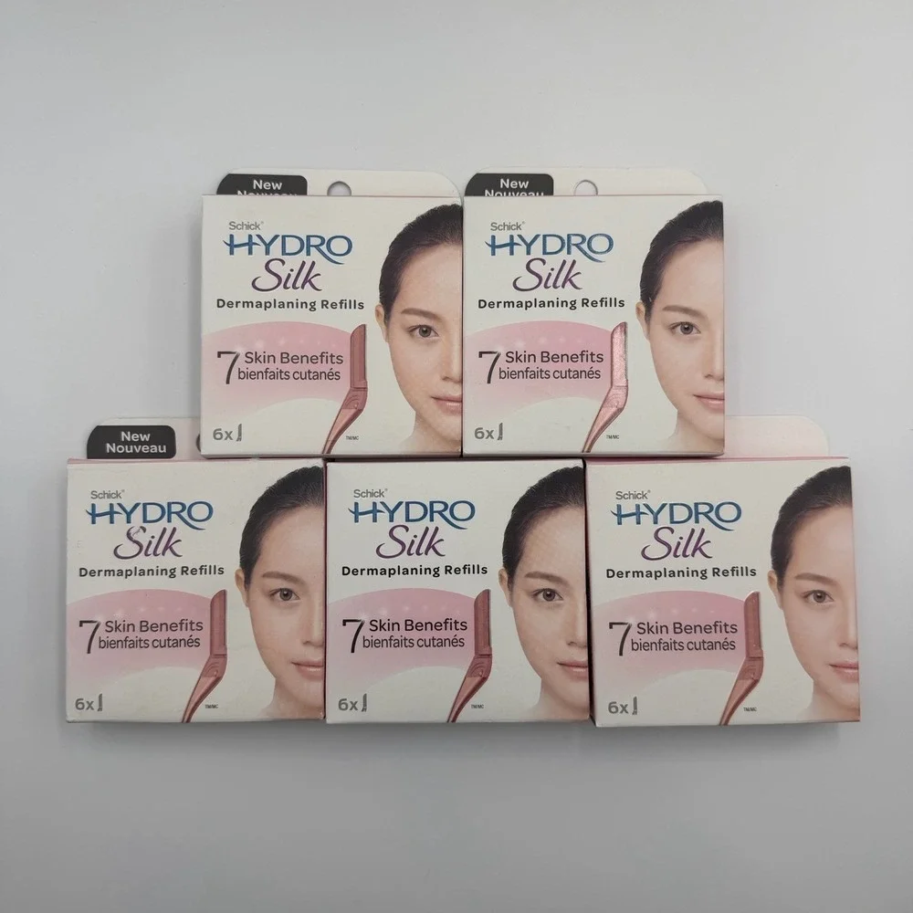 (5) Boxes Schick Hydro Silk Dermaplaning Refill Blades 6 Count